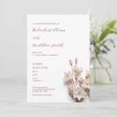 Invitation Rose Pâle Fleurs 3D Modernes (Debout devant)