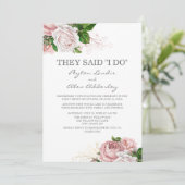 Invitation Rose Pâle Floral Blanc Réception de Fiançailles Se (Debout devant)