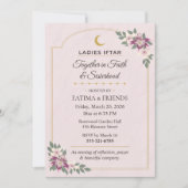 Invitation Rose Pâle Floral Dames Iftar Sororité Ramadan (Devant)