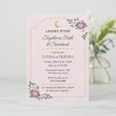Invitation Rose Pâle Floral Dames Iftar Sororité Ramadan (Debout devant)