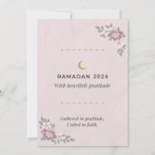 Invitation Rose Pâle Floral Dames Iftar Sororité Ramadan (Dos)