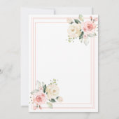Invitation Rose Pâle Floral Vegetation Typographie (Dos)