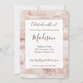 Invitation Rose Pâle Pailleté Glitter Étincelle (Devant)