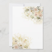 Invitation Rose pâle romantique floral calligraphie dorée (Dos)