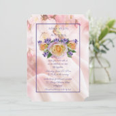 Invitation Rose Pâle Rose Avec Accents Violets (Debout devant)