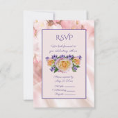 Invitation Rose Pâle Rose Avec Accents Violets RSVP (Devant)