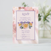Invitation Rose Pâle Rose Avec Accents Violets RSVP (Debout devant)