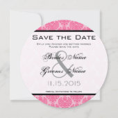 Invitation Rose Pâle Rose Chaud Mariage Damask Save the Date (Devant)