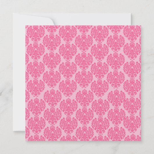 Invitation Rose Pâle Rose Chaud Mariage Damask Save the Date (Dos)