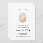 Invitation Rose pâle Simple Aquarelle Minimale Oeuf de Pâques (Devant / Derrière)