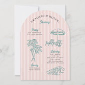 Invitation Rose Palm Springs Pastel Plage Enterrement de Vie  (Dos)