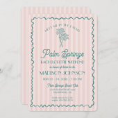 Invitation Rose Palm Springs Pastel Plage Enterrement de Vie  (Devant / Derrière)