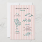 Invitation Rose Palm Springs Pastel Plage Enterrement de Vie  (Dos)