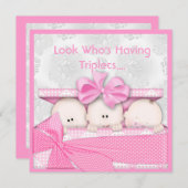 INVITATION ROSE PARFAITE DE BABY SHOWER DE FILLES (Devant / Derrière)