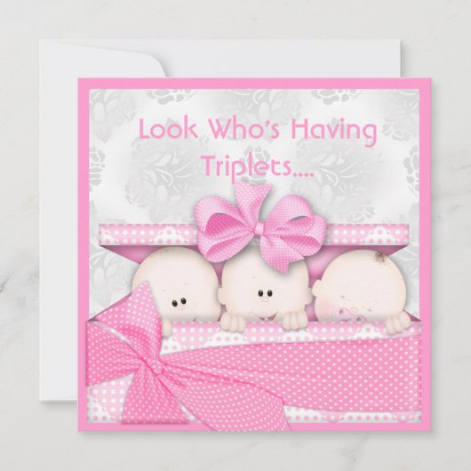 INVITATION ROSE PARFAITE DE BABY SHOWER DE FILLES (Devant)