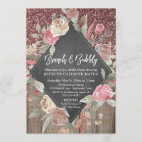 Rose Parties scintillant Bois Floral Chalboard Bru