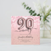 Invitation Rose Parties scintillant de ballon d'or 90e annive (Debout devant)