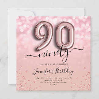 Invitation Rose Parties scintillant de ballon d'or 90e annive