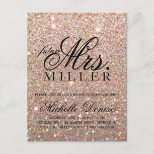 Invitation - Rose Parties scintillant d'or Fab fut