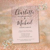 Invitation Rose Parties scintillant d'or Signature