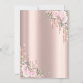 Invitation Rose Parties scintillant Drips Rose Gold 18e anniv (Dos)