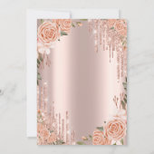 Invitation Rose Parties scintillant Drips Rose Gold 21e anniv (Dos)
