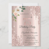 Invitation Rose Parties scintillant Drips Rose Gold 75e anniv (Devant)