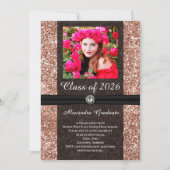 Invitation Rose Parties scintillant Gem Classe de photo de 20 (Devant)