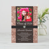 Invitation Rose Parties scintillant Gem Classe de photo de 20 (Debout devant)