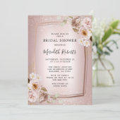 Invitation Rose Parties scintillant or Blush Ombre Fête des m (Debout devant)