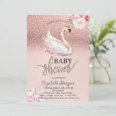 Invitation Rose Parties scintillant or Bokeh, Baby shower de  (Debout devant)