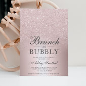 Invitation Rose parties scintillant or brunch bubbly nuptiale