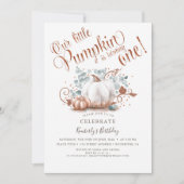Invitation Rose Parties scintillant or Citrouille automne 1er (Devant)