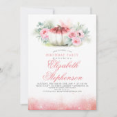 Invitation Rose Parties scintillant or Citrouille élégant aut (Devant)