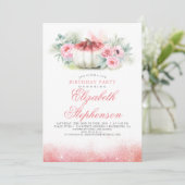 Invitation Rose Parties scintillant or Citrouille élégant aut (Debout devant)