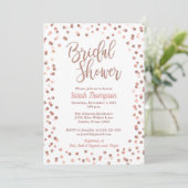 Invitation rose Parties scintillant or Confetti Fê (Debout devant)