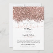 Invitation Rose Parties scintillant or Confetti Fête des mari (Devant)