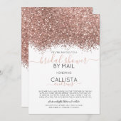 Invitation Rose Parties scintillant or Confetti Fête des mari (Devant / Derrière)