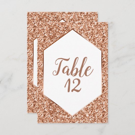 Invitation Rose Parties scintillant Or Confetti Glam Réceptio (Devant / Derrière)