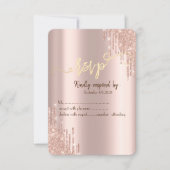 Invitation Rose Parties scintillant or  Drives Gold RSVP (Devant)
