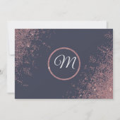 Invitation Rose Parties scintillant or éclabousser Marine Blu (Dos)