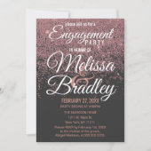 Invitation Rose Parties scintillant or éclabousser noir Maria (Devant)