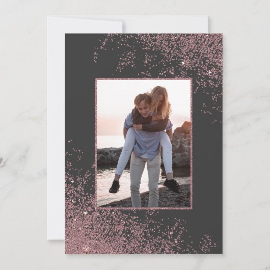 Invitation Rose Parties scintillant or éclabousser noir Maria (Dos)