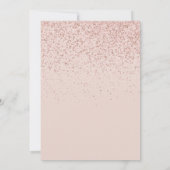 Invitation Rose Parties scintillant or Elegant Fête des marié (Dos)