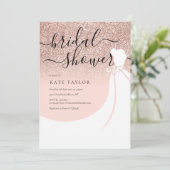 Invitation Rose Parties scintillant or Élégante Fête des mari (Debout devant)
