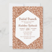 Invitation Rose Parties scintillant or Glam Bridal Brunch Inv (Devant)