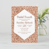 Invitation Rose Parties scintillant or Glam Bridal Brunch Inv (Debout devant)
