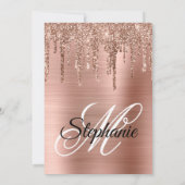 Invitation Rose Parties scintillant or  goutte à huile Fancy  (Dos)