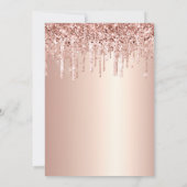 Invitation Rose Parties scintillant or gouttes Girly Modern S (Dos)