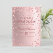 Invitation Rose Parties scintillant or photo SURPRISE Sweet 1 (Debout devant)